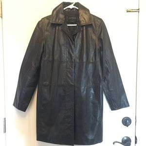 Black leather coat